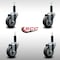 Service Caster 3.5'' SS Thermoplastic Rubber Wheel Swivel 1'' Expanding Stem Caster Set, 4PK SCC-SSEX20S3514-TPRB-1-4 - alternate 3